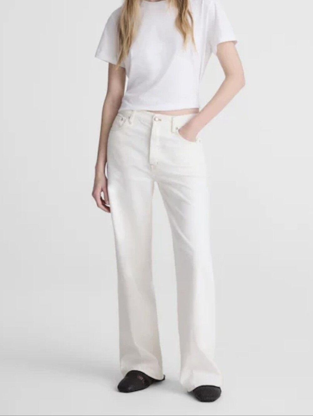 NWT Madewell Low Slung Baggy Jeans Vintage Canvas White Sz 25
